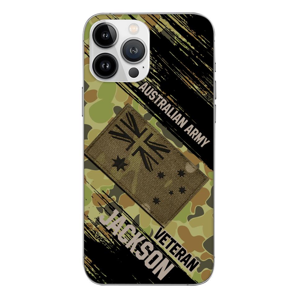 Personalized Australian Army Veteran Camo Phone Case Printed QTDT2903