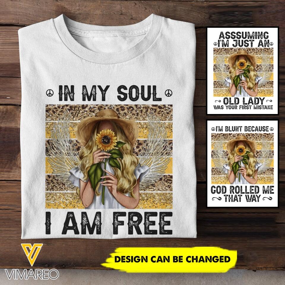 Personalized Sunflower Hipppie Girl Tshirt QTHC3003