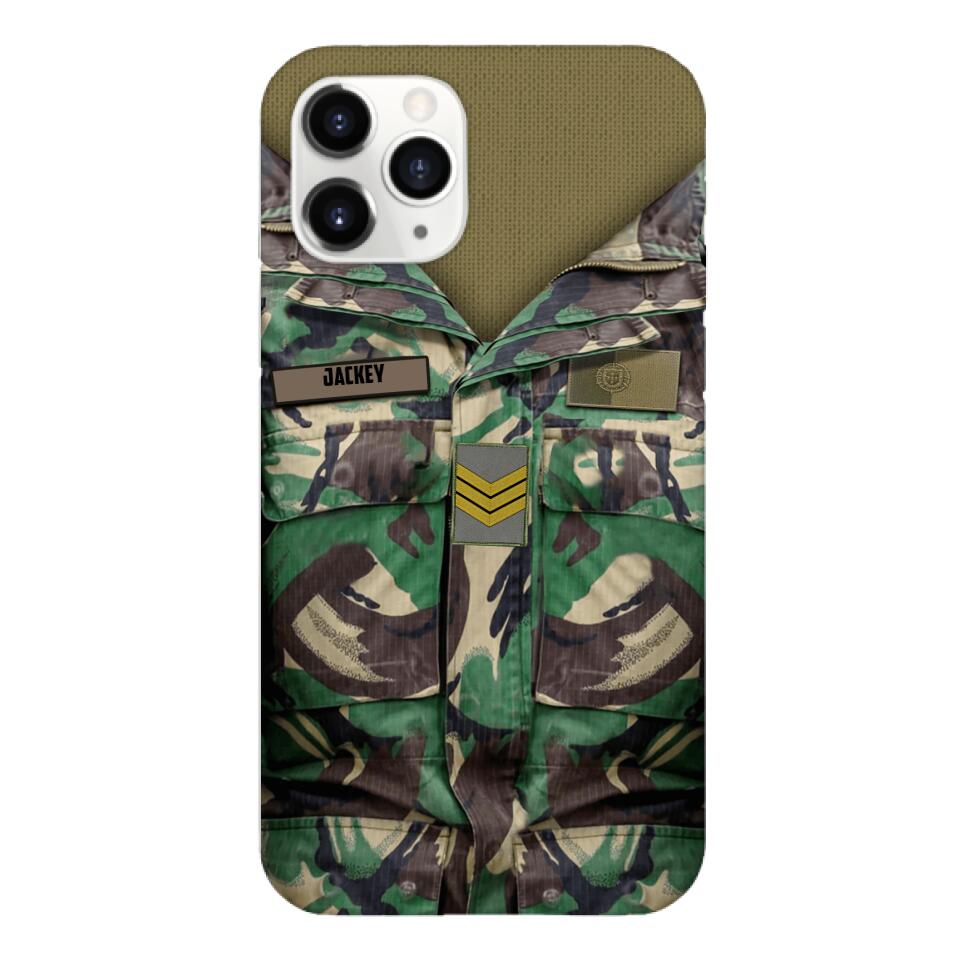 Personalized Portuguese Army Camo Phone Case Printed 22MAR-HQ30