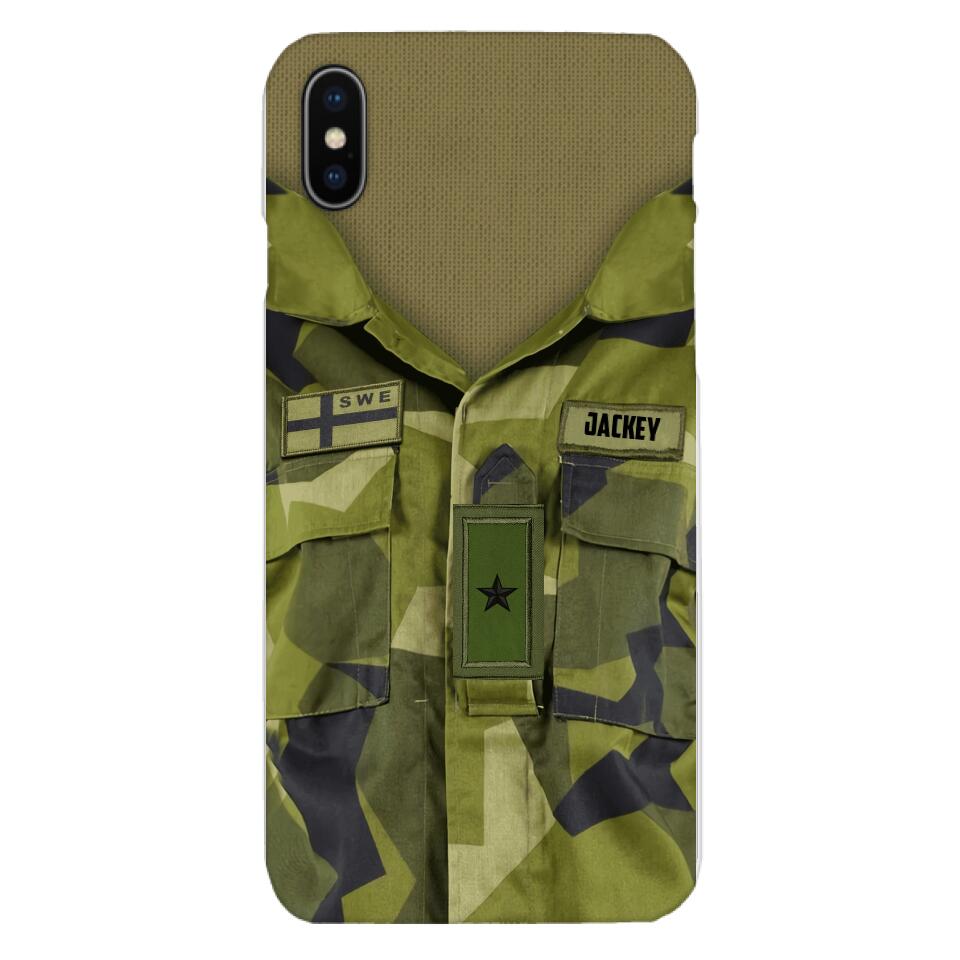 Personalized Swedish Army Camo Phone Case Printed 22MAR-HQ30