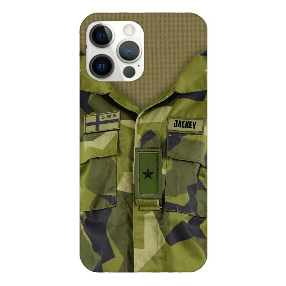 Personalized Swedish Army Camo Phone Case Printed 22MAR-HQ30