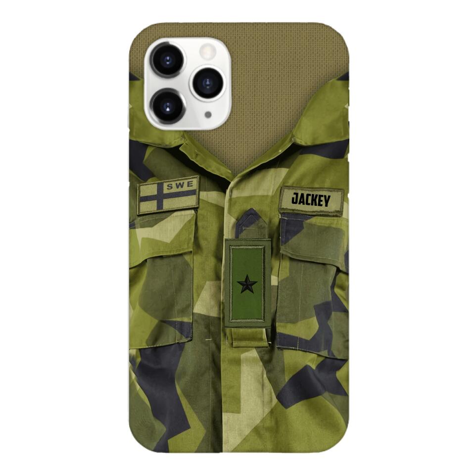 Personalized Swedish Army Camo Phone Case Printed 22MAR-HQ30