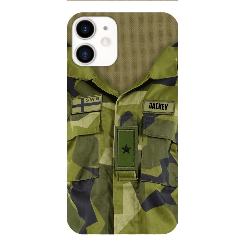 Personalized Swedish Army Camo Phone Case Printed 22MAR-HQ30