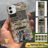 Personalized U.S Army Camo Phone Case Printed QTDT3003