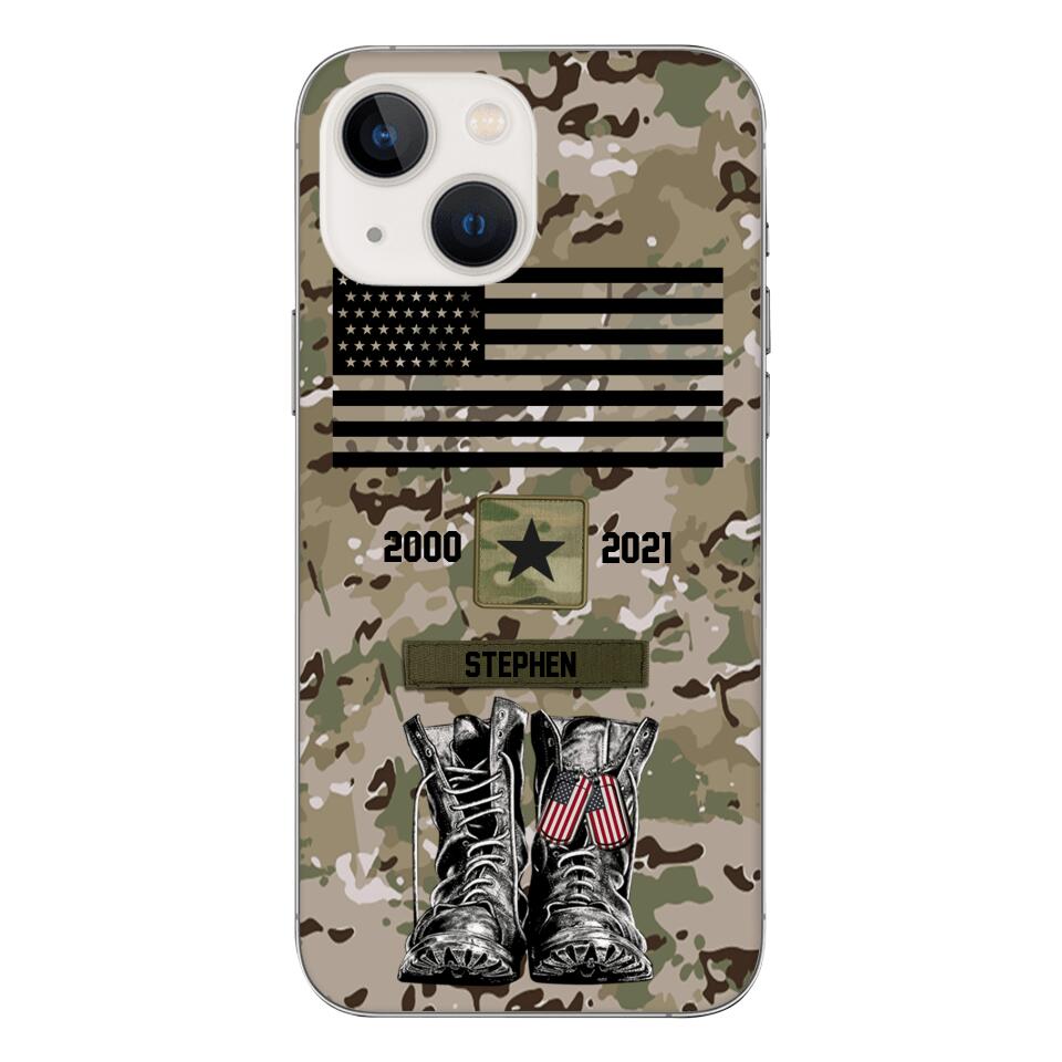 Personalized U.S Army Camo Phone Case Printed QTDT3003