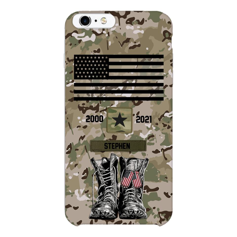 Personalized U.S Army Camo Phone Case Printed QTDT3003