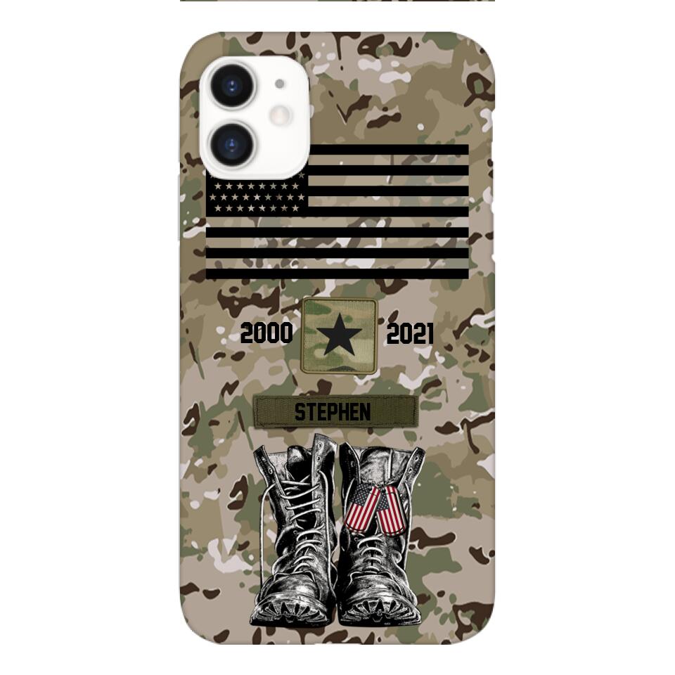 Personalized U.S Army Camo Phone Case Printed QTDT3003