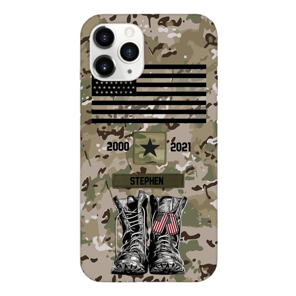Personalized U.S Army Camo Phone Case Printed QTDT3003
