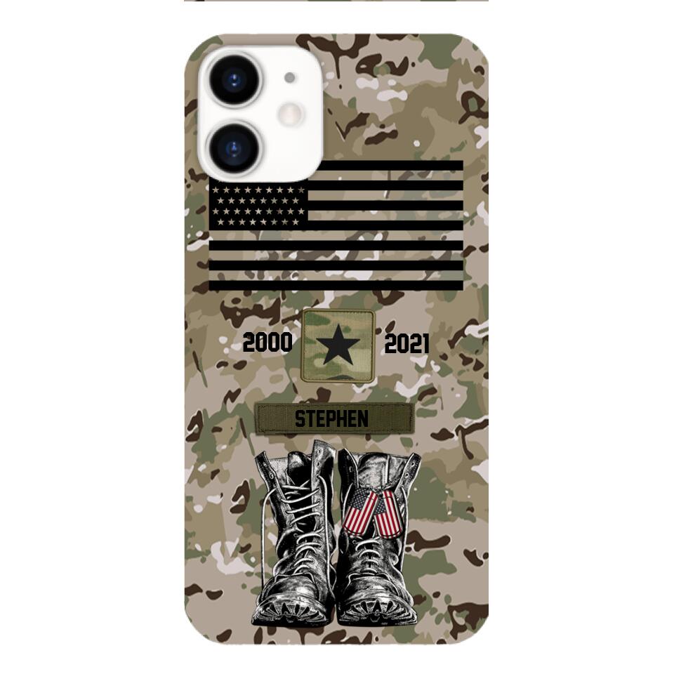 Personalized U.S Army Camo Phone Case Printed QTDT3003