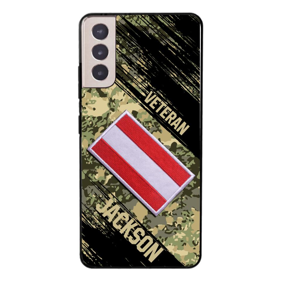 Personalized Austria Army Veteran Camo Phone Case Printed QTDT3103