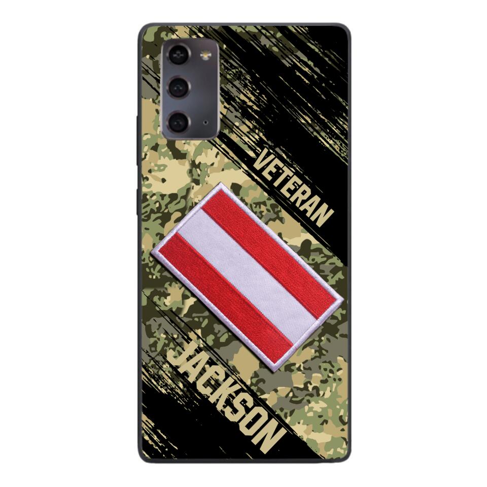 Personalized Austria Army Veteran Camo Phone Case Printed QTDT3103