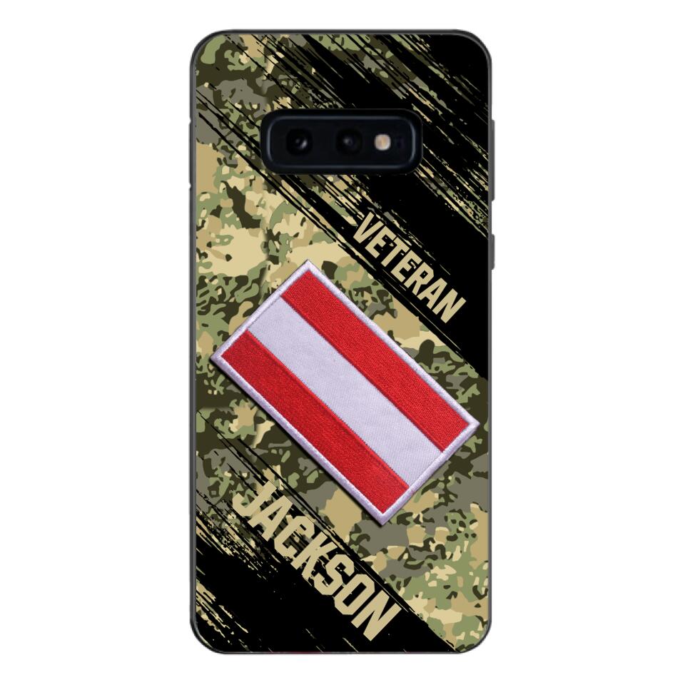 Personalized Austria Army Veteran Camo Phone Case Printed QTDT3103