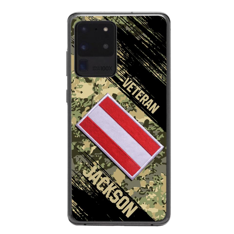Personalized Austria Army Veteran Camo Phone Case Printed QTDT3103