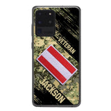 Personalized Austria Army Veteran Camo Phone Case Printed QTDT3103