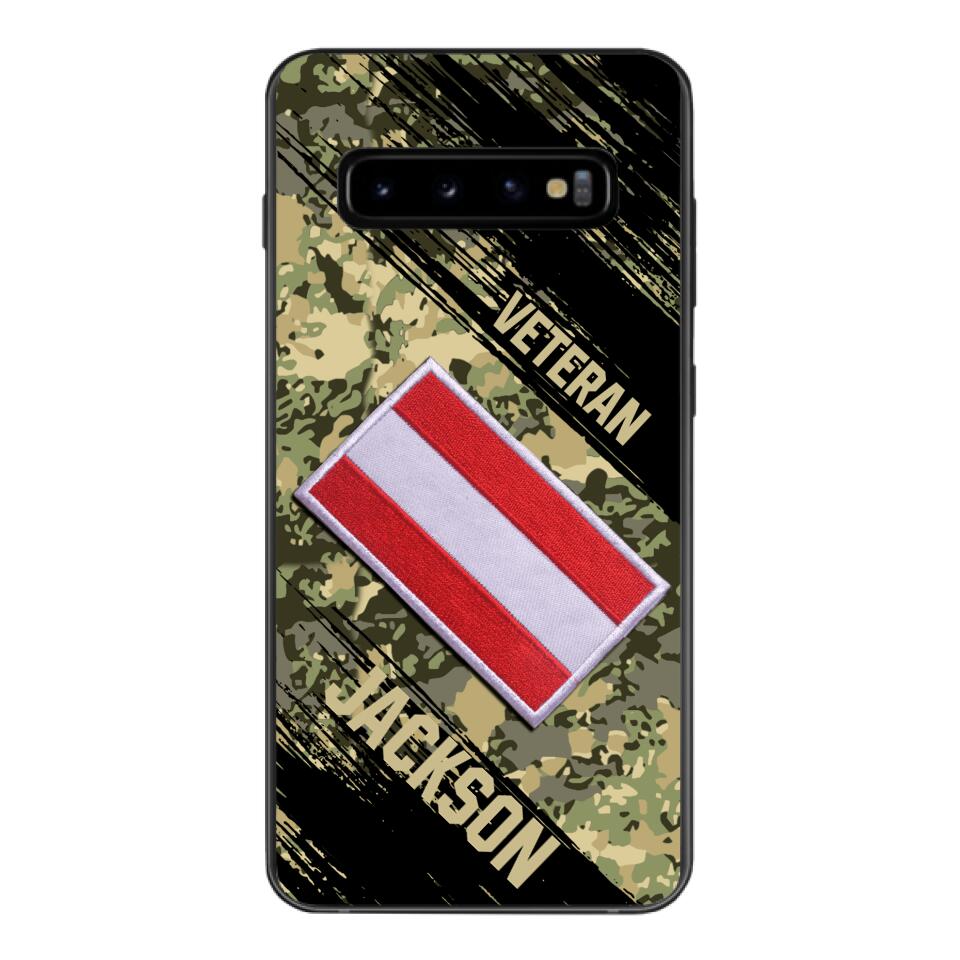 Personalized Austria Army Veteran Camo Phone Case Printed QTDT3103
