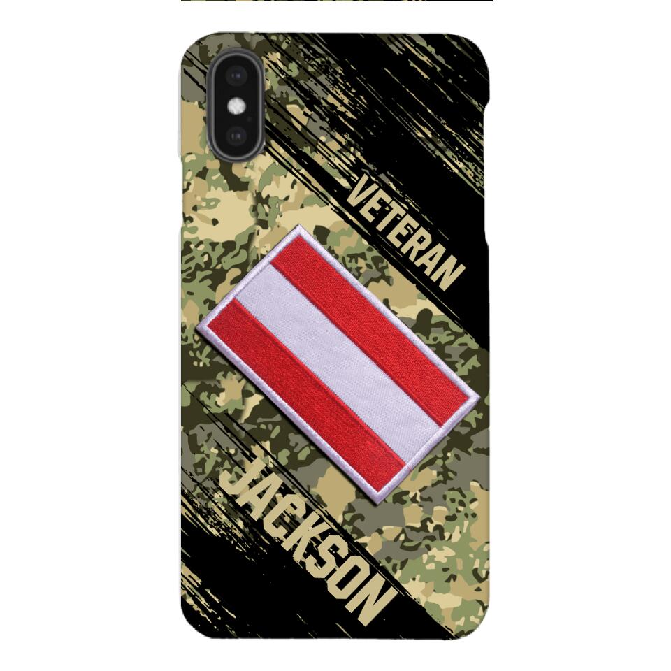 Personalized Austria Army Veteran Camo Phone Case Printed QTDT3103