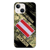 Personalized Austria Army Veteran Camo Phone Case Printed QTDT3103
