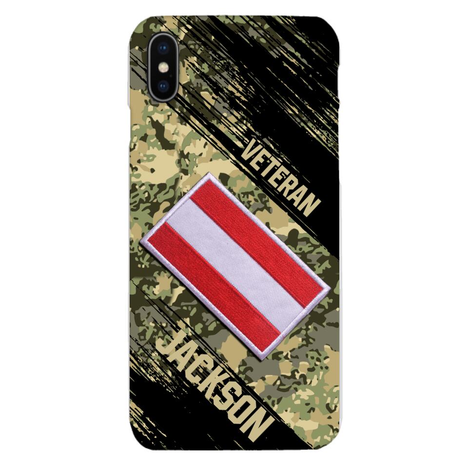 Personalized Austria Army Veteran Camo Phone Case Printed QTDT3103