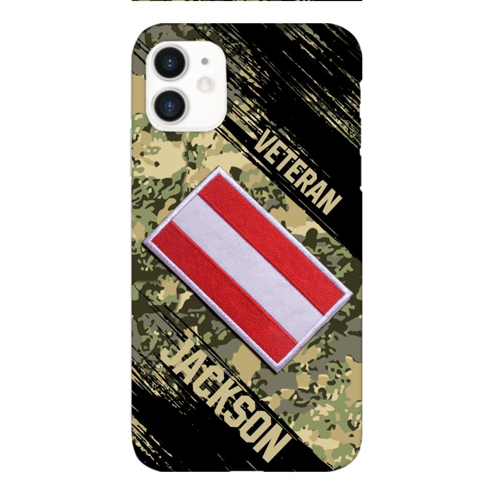 Personalized Austria Army Veteran Camo Phone Case Printed QTDT3103