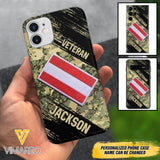 Personalized Austria Army Veteran Camo Phone Case Printed QTDT3103