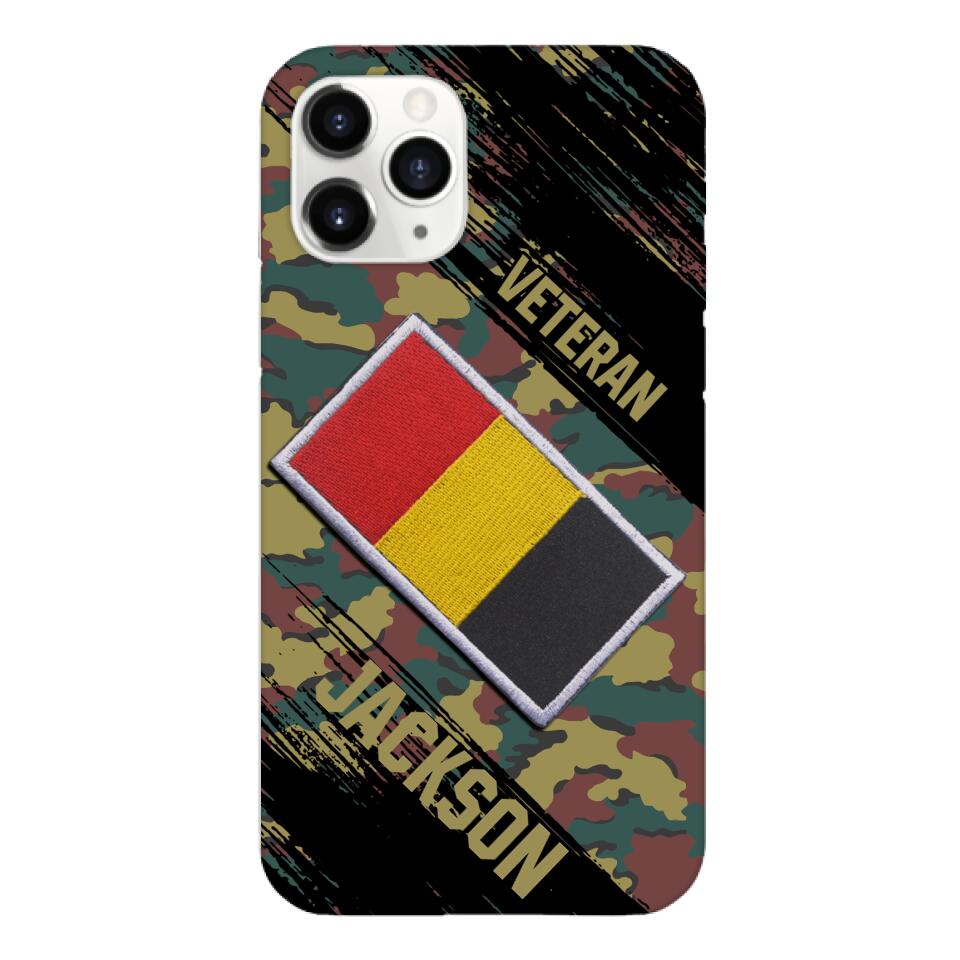 Personalized Belgium Army Veteran Camo Phone Case Printed QTDT3103