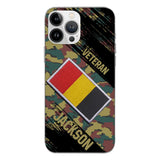 Personalized Belgium Army Veteran Camo Phone Case Printed QTDT3103