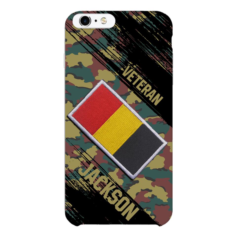 Personalized Belgium Army Veteran Camo Phone Case Printed QTDT3103