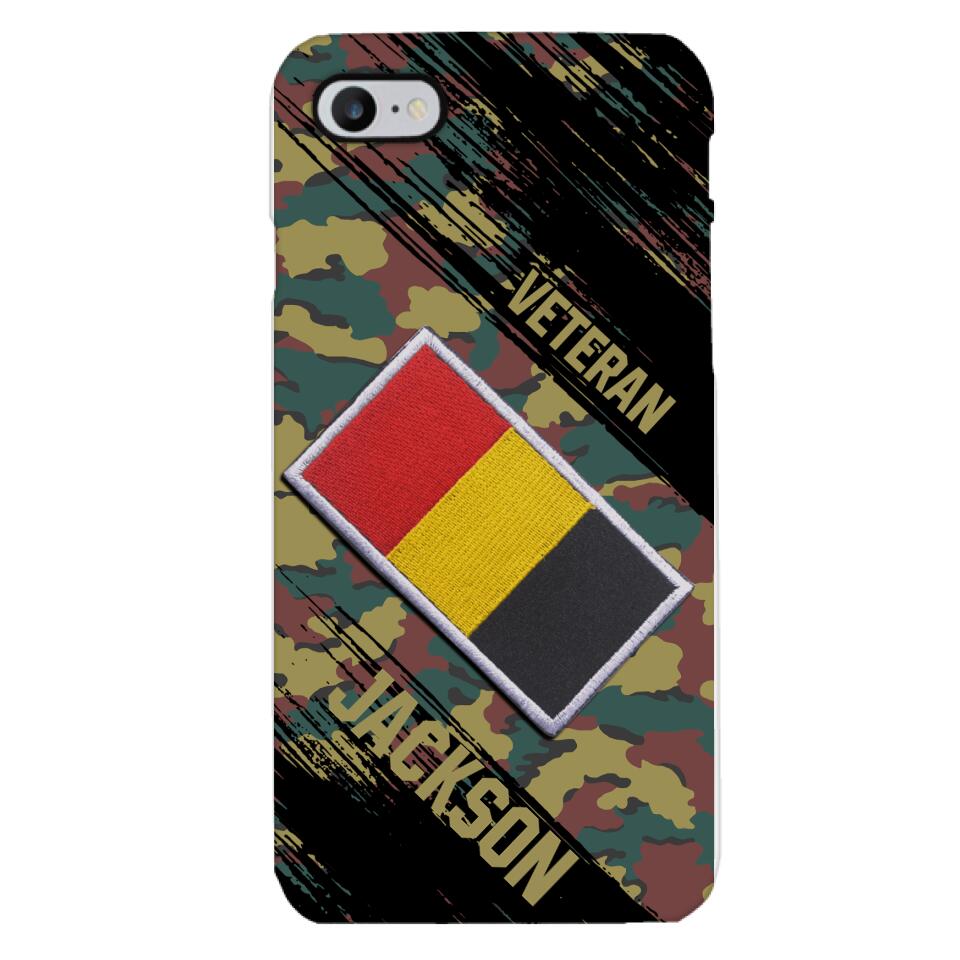 Personalized Belgium Army Veteran Camo Phone Case Printed QTDT3103