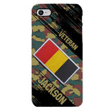 Personalized Belgium Army Veteran Camo Phone Case Printed QTDT3103