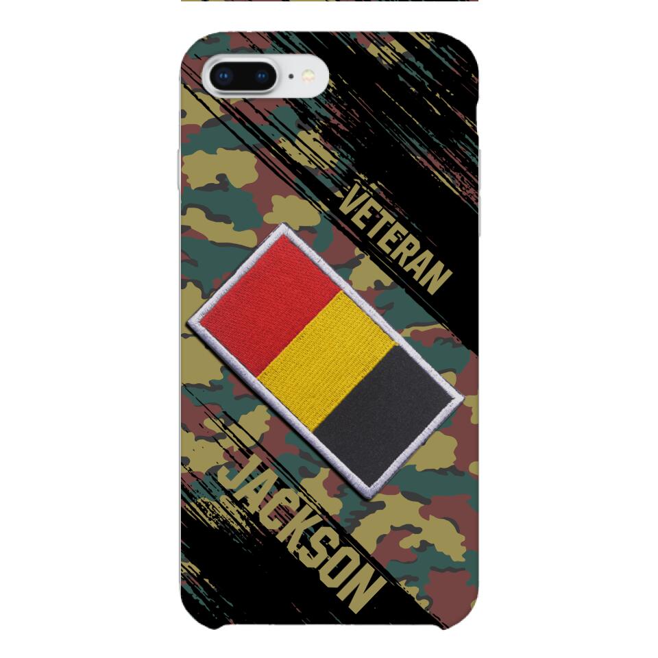 Personalized Belgium Army Veteran Camo Phone Case Printed QTDT3103