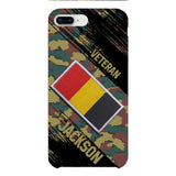 Personalized Belgium Army Veteran Camo Phone Case Printed QTDT3103