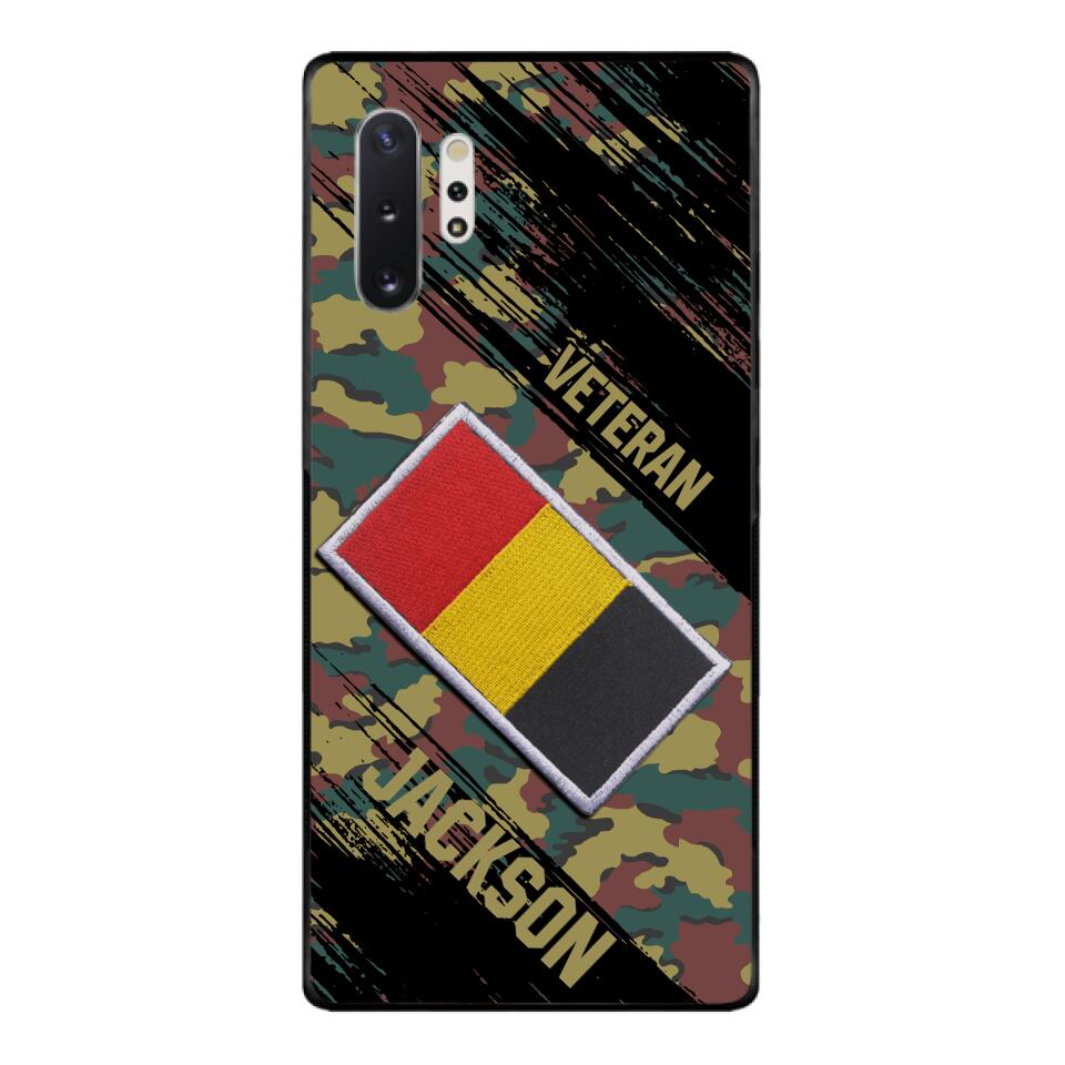 Personalized Belgium Army Veteran Camo Phone Case Printed QTDT3103