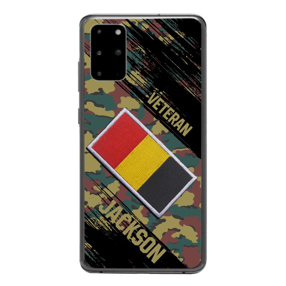Personalized Belgium Army Veteran Camo Phone Case Printed QTDT3103