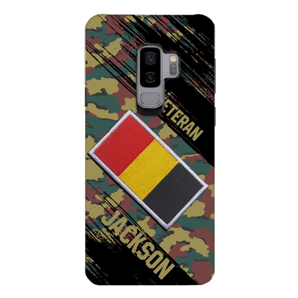 Personalized Belgium Army Veteran Camo Phone Case Printed QTDT3103