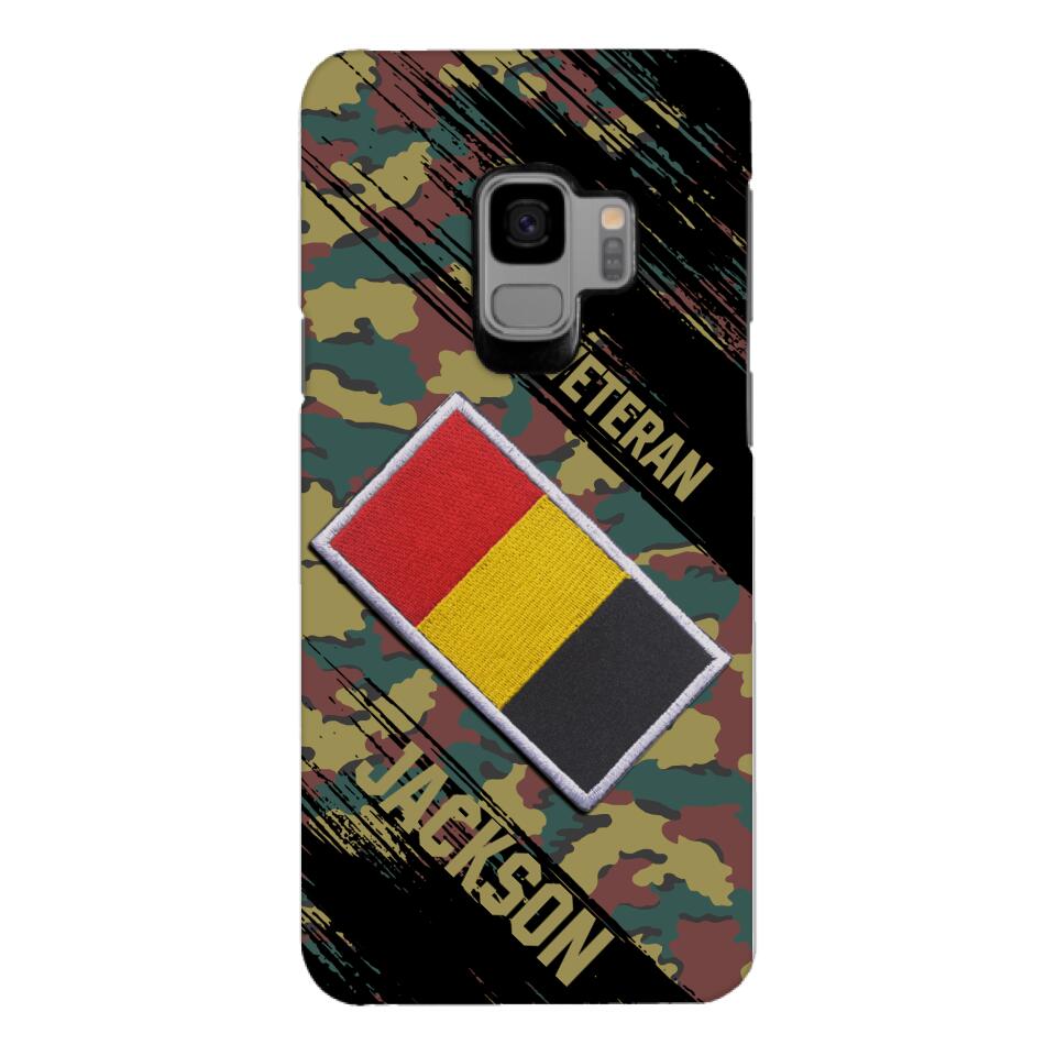 Personalized Belgium Army Veteran Camo Phone Case Printed QTDT3103