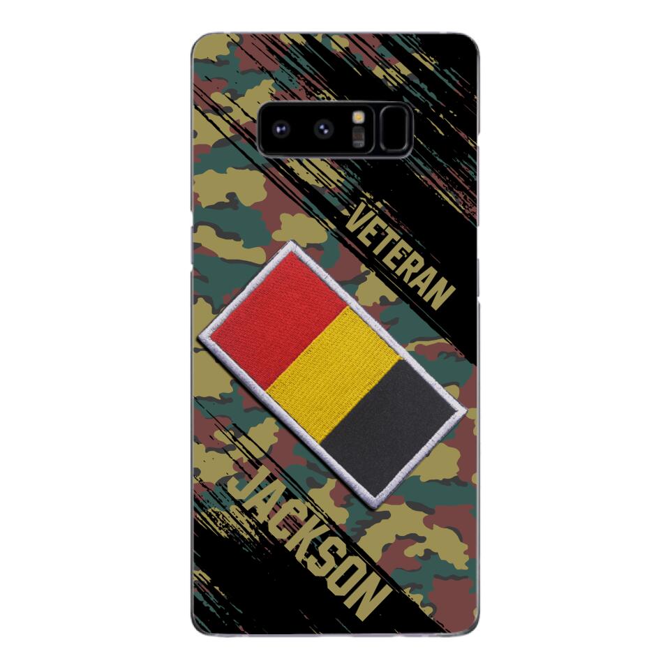 Personalized Belgium Army Veteran Camo Phone Case Printed QTDT3103