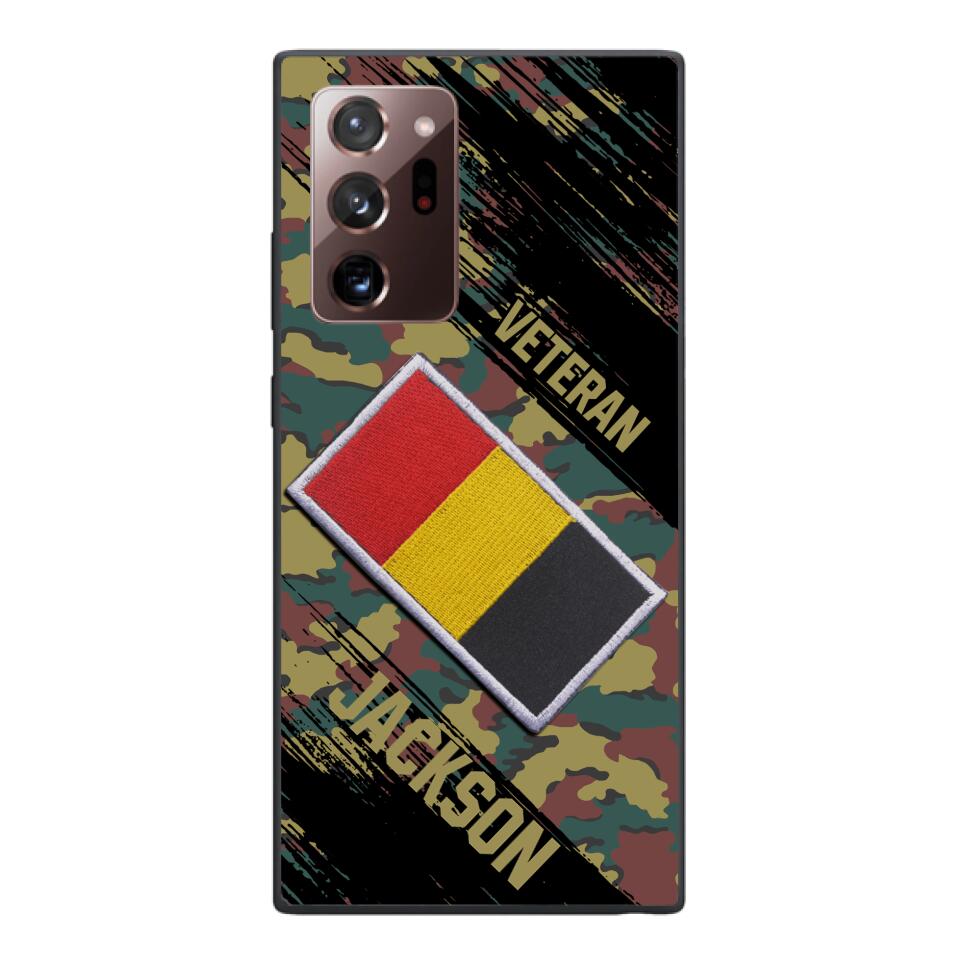 Personalized Belgium Army Veteran Camo Phone Case Printed QTDT3103