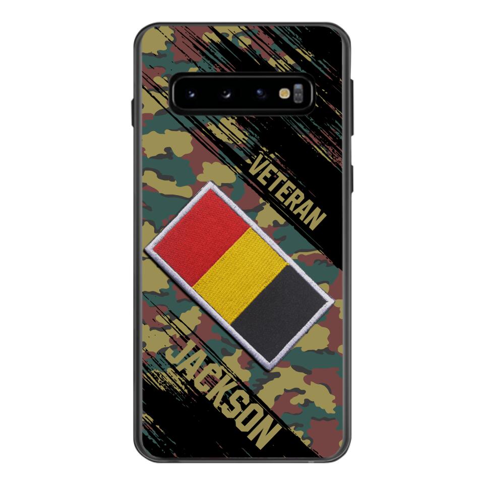 Personalized Belgium Army Veteran Camo Phone Case Printed QTDT3103