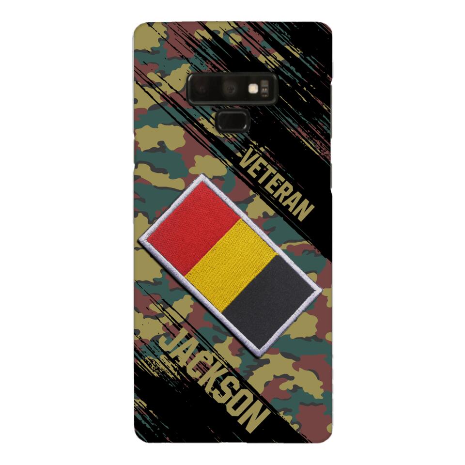 Personalized Belgium Army Veteran Camo Phone Case Printed QTDT3103