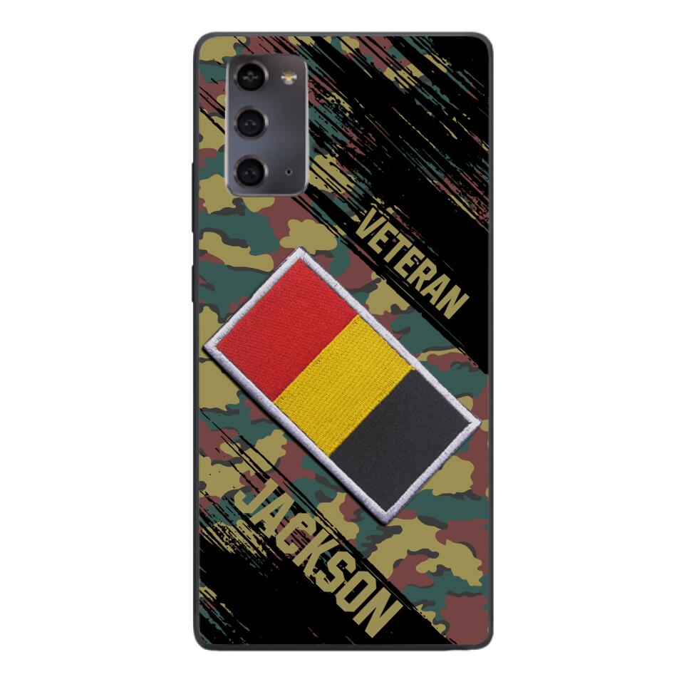 Personalized Belgium Army Veteran Camo Phone Case Printed QTDT3103