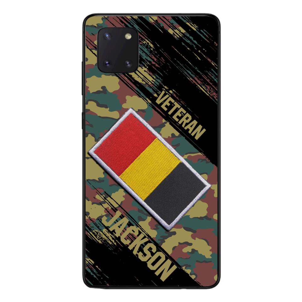 Personalized Belgium Army Veteran Camo Phone Case Printed QTDT3103