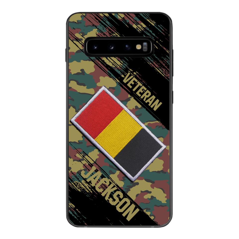 Personalized Belgium Army Veteran Camo Phone Case Printed QTDT3103