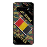 Personalized Belgium Army Veteran Camo Phone Case Printed QTDT3103