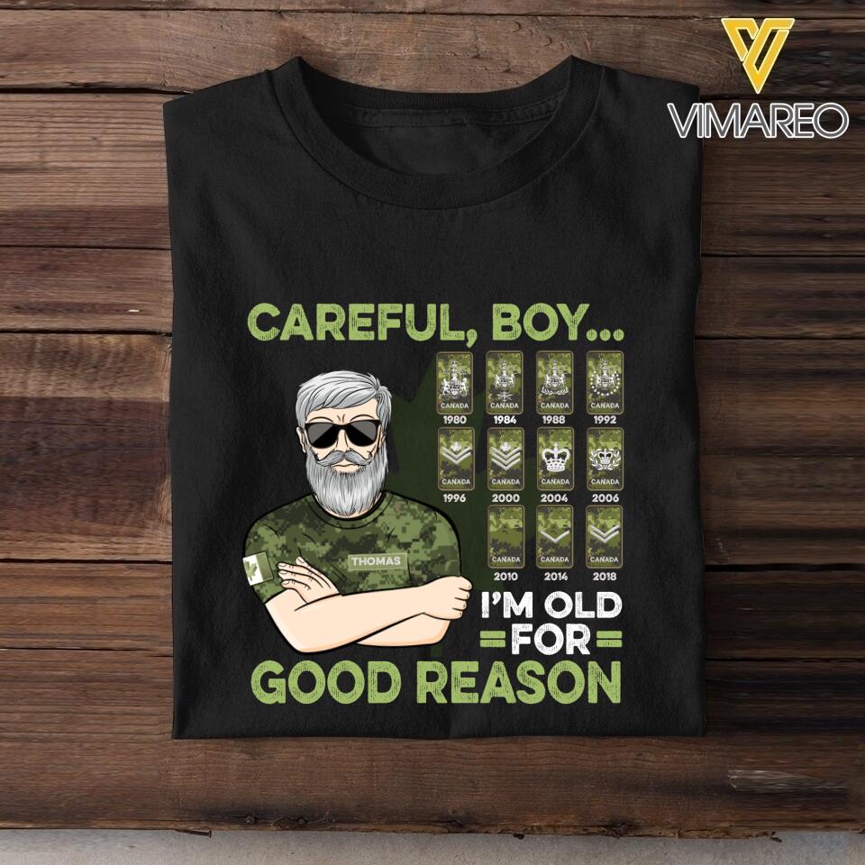 Personalized Canadian Veterans Tshirt Printed 22MAR-DT29