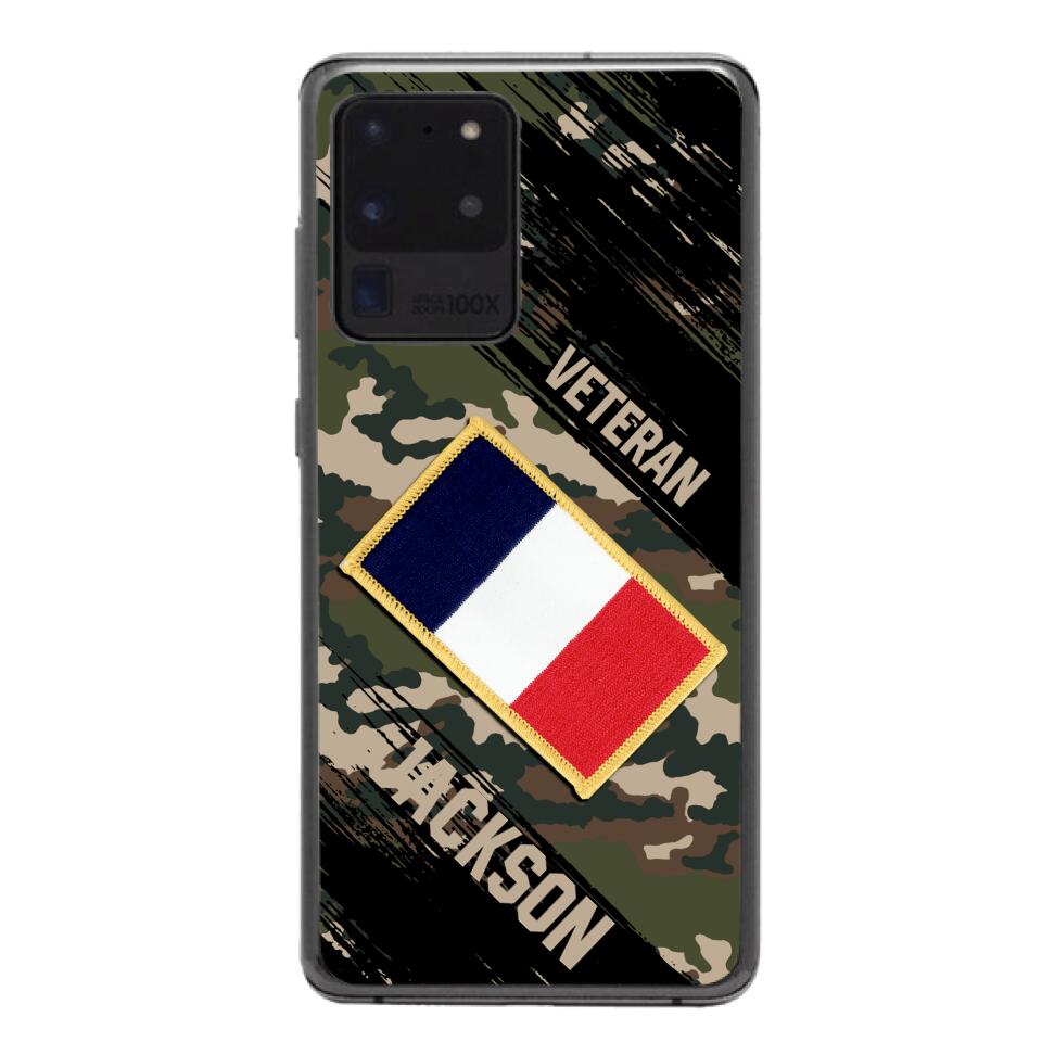 Personalized French Army Veteran Camo Phone Case Printed QTDT3103