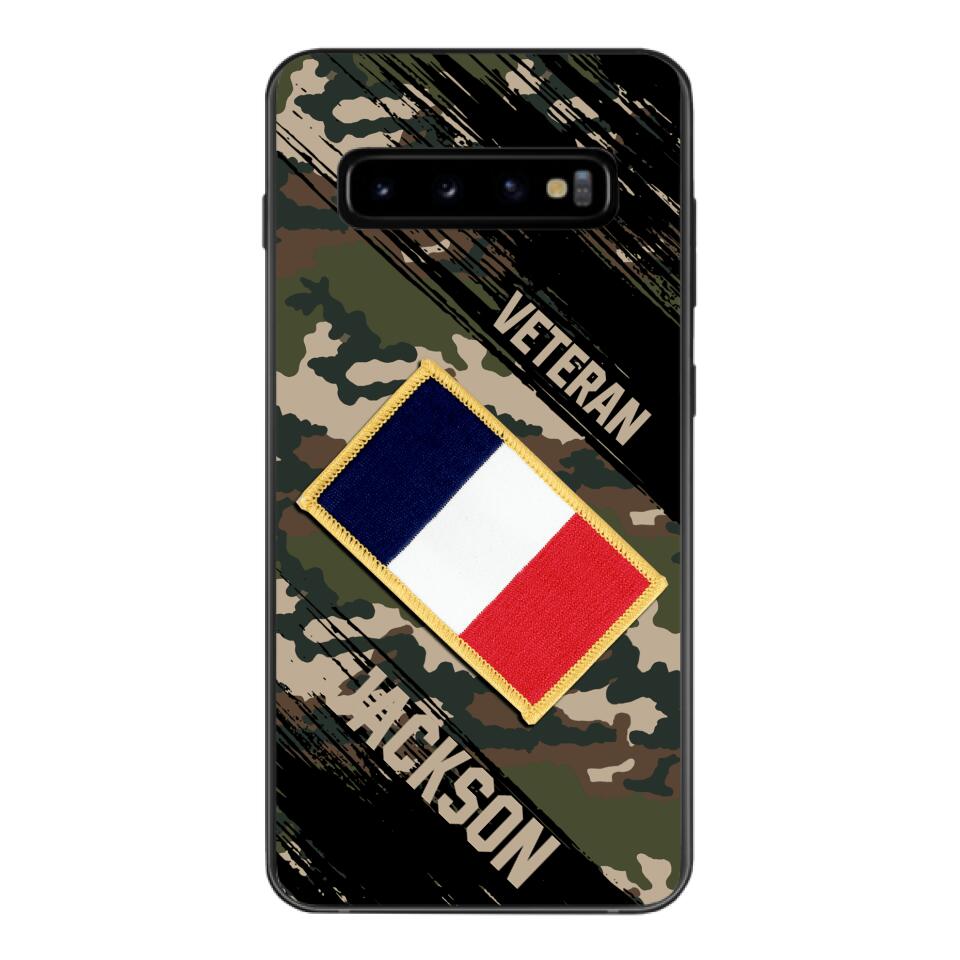 Personalized French Army Veteran Camo Phone Case Printed QTDT3103