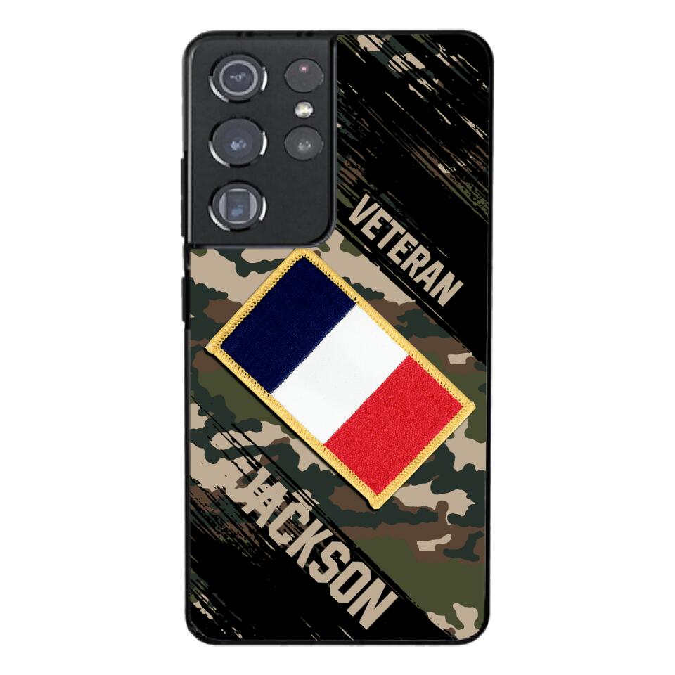 Personalized French Army Veteran Camo Phone Case Printed QTDT3103