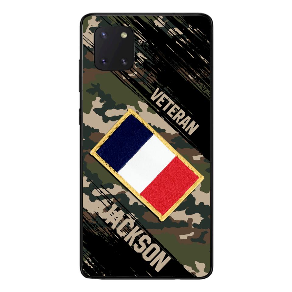 Personalized French Army Veteran Camo Phone Case Printed QTDT3103