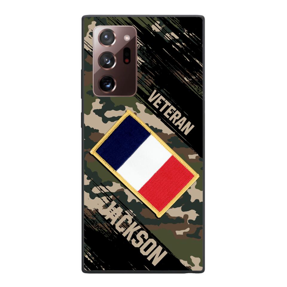 Personalized French Army Veteran Camo Phone Case Printed QTDT3103