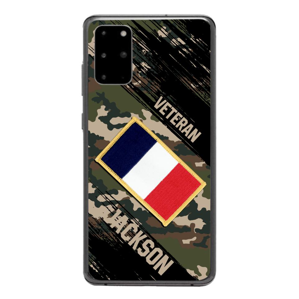 Personalized French Army Veteran Camo Phone Case Printed QTDT3103